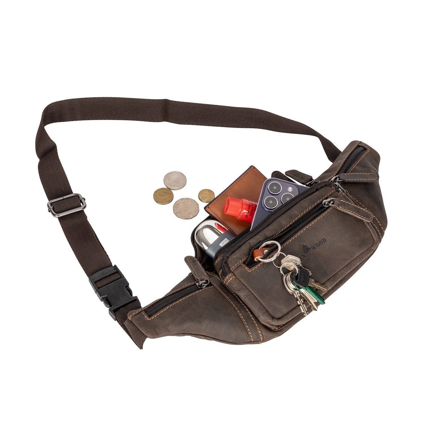 Leather Waist Bag – Vintage Full Grain Leather Waist Bag –