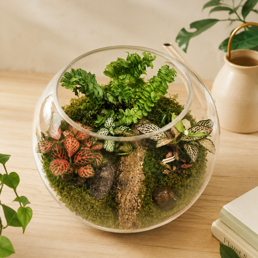 Handcrafted glass terrarium from Leafy Lovers in Patterson Lakes, Melbourne. Beautiful living décor and gifts for plant lovers across Melbourne and the Mornington Peninsula.