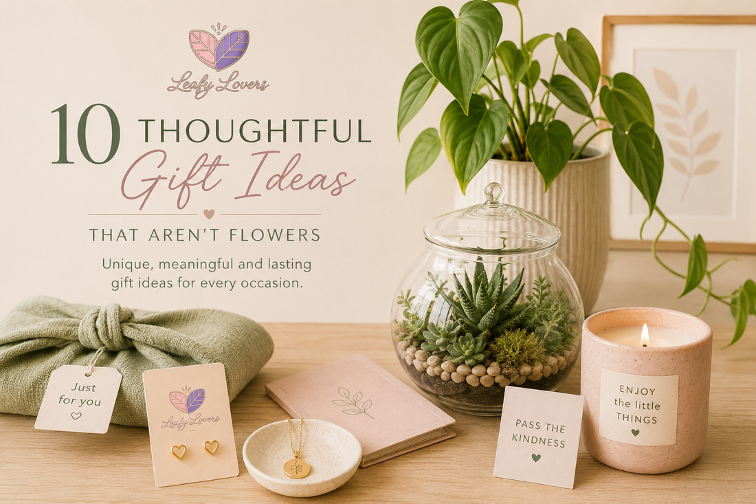Thoughtful gift ideas including indoor plants, terrariums, Australian-made jewellery and unique gifts from Leafy Lovers in Patterson Lakes, Melbourne.