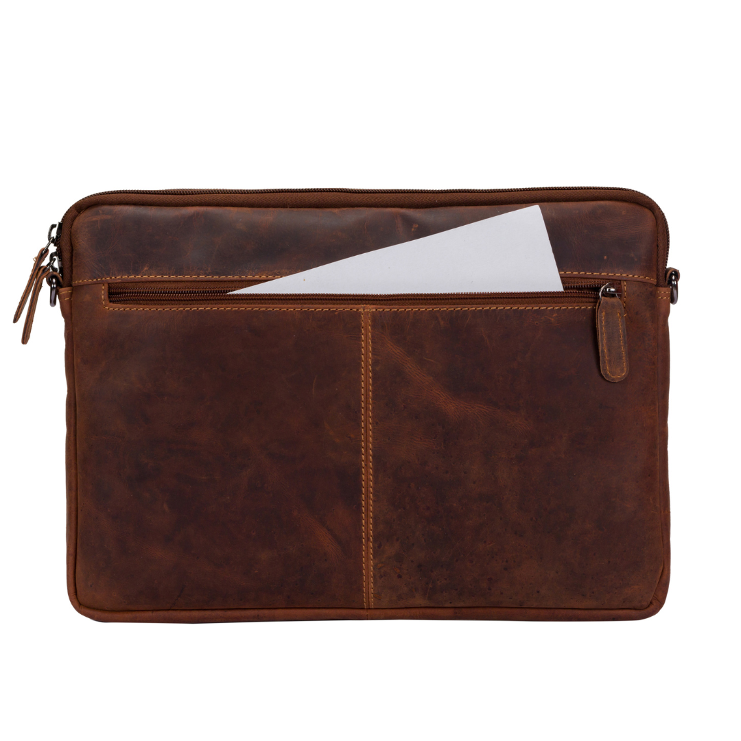 Leather Laptop Sleeve - MacBook Pro/Air 13 / 14  inch sleeve with Strap - Montreal Sandal: 13" - 14"