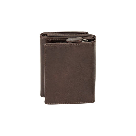 The Harvest — Women's Brown Leather Bifold Wallet with Zip Coin Purse & RFID Protection