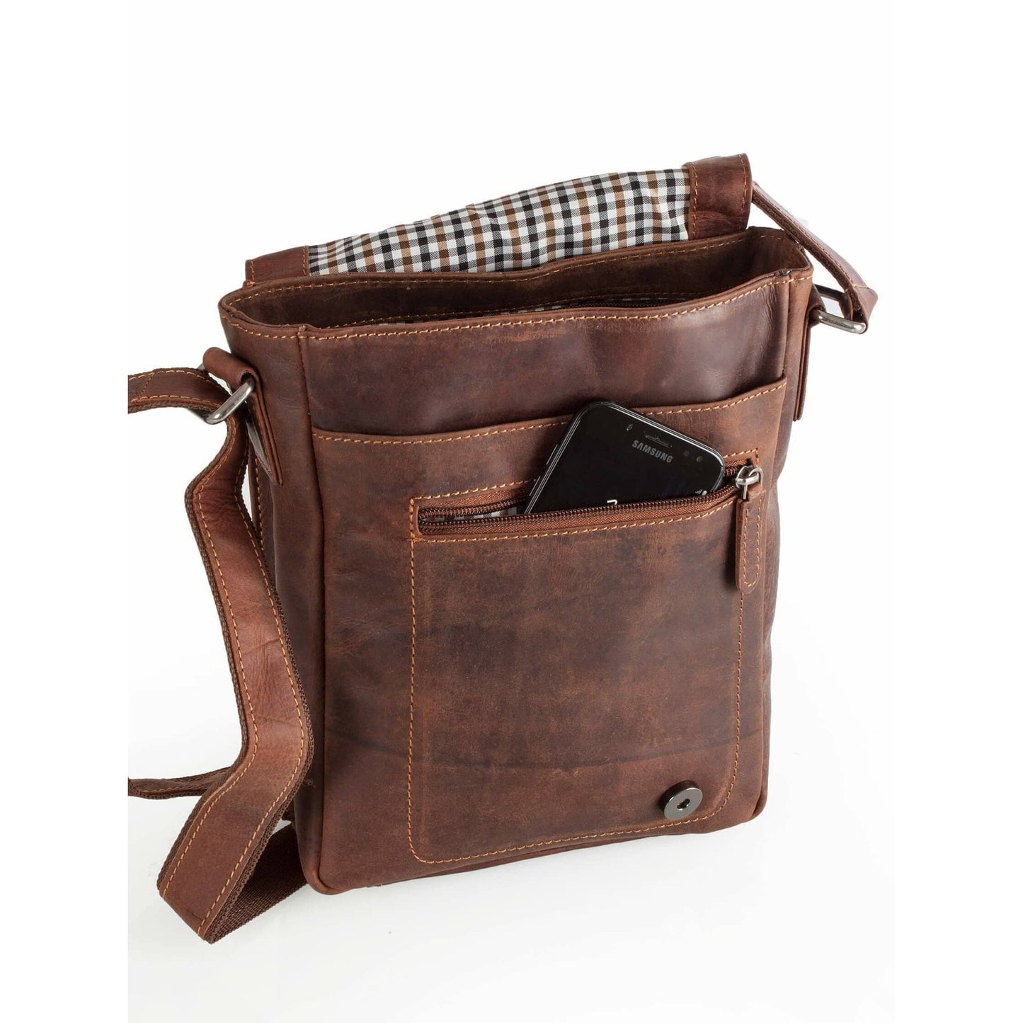 Greenwood Wax Pull-Up Leather Shoulder Bag