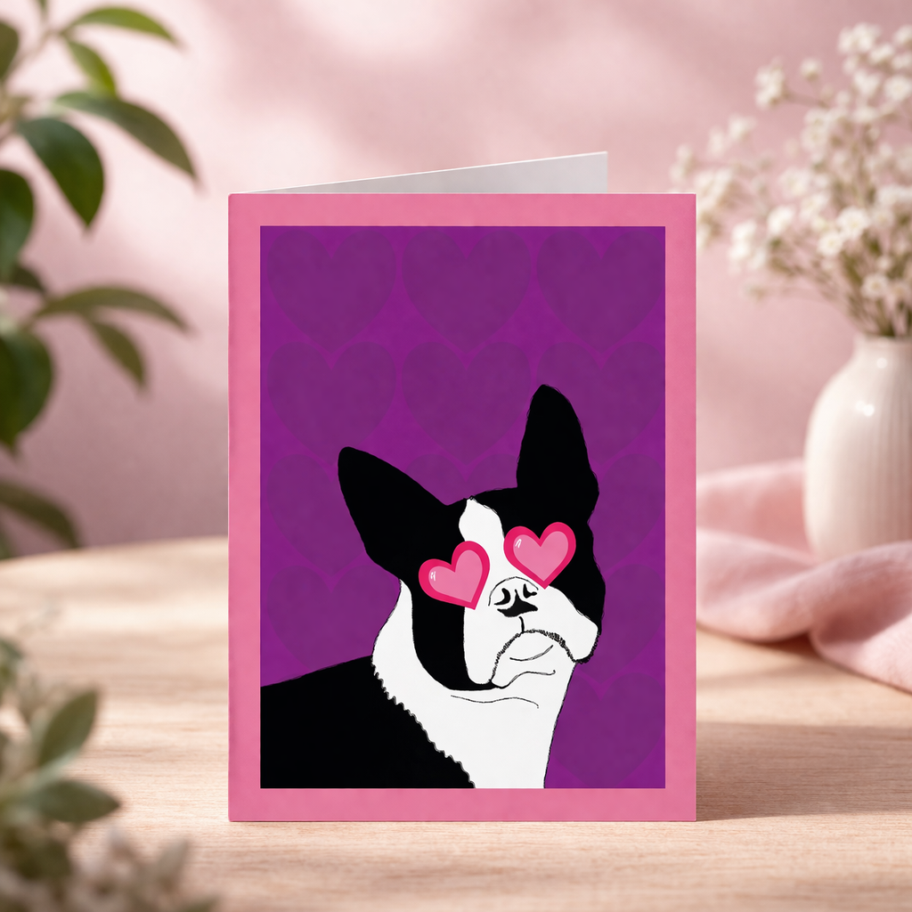 puppy love greeting card cute dog blank card with envelope gift card